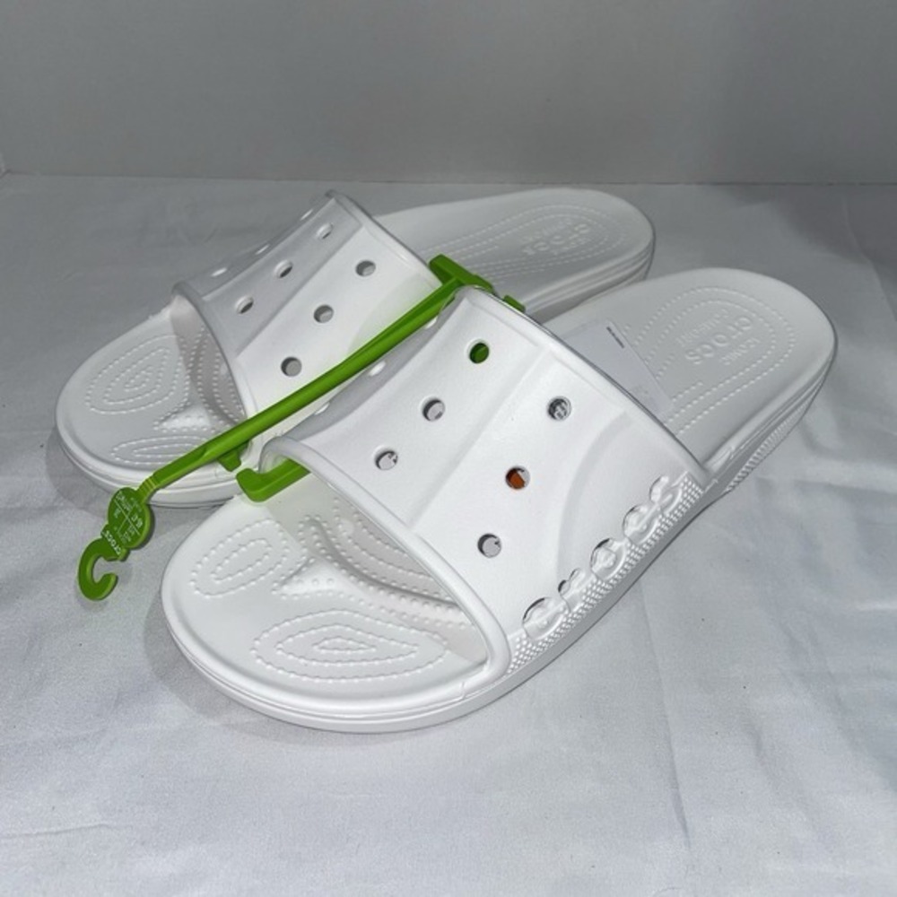 Crocs Classic Slide White Mens Size 12 Iconic Comfort Athletic Sandals 206121